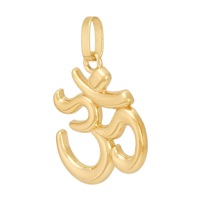 Om Necklace Charm in Solid 10K Gold