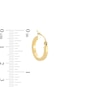 Thumbnail Image 3 of 15.0mm Square Tube Hoop Earrings in Hollow 14K Gold