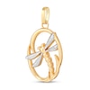 Thumbnail Image 2 of Dragonfly Oval Frame Necklace Charm in Solid 10K Two-Tone Gold