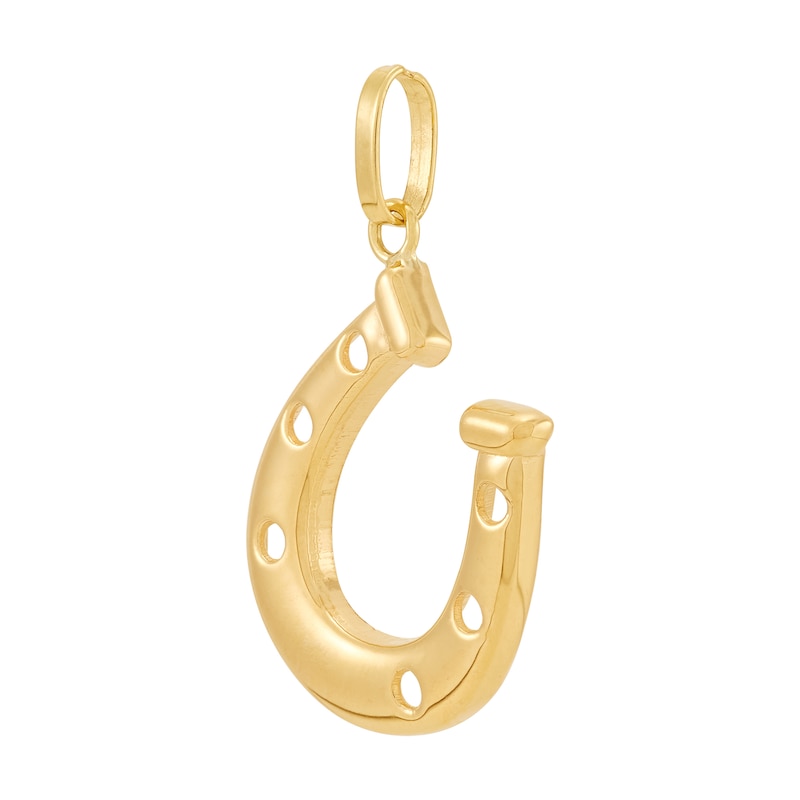 Horseshoe Necklace Charm in Solid 10K Gold