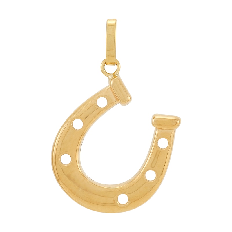 Horseshoe Necklace Charm in Solid 10K Gold