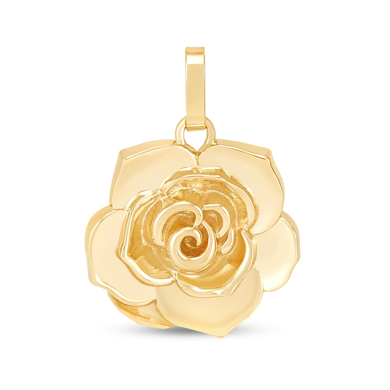 Flower Necklace Charm in Solid 10K Gold