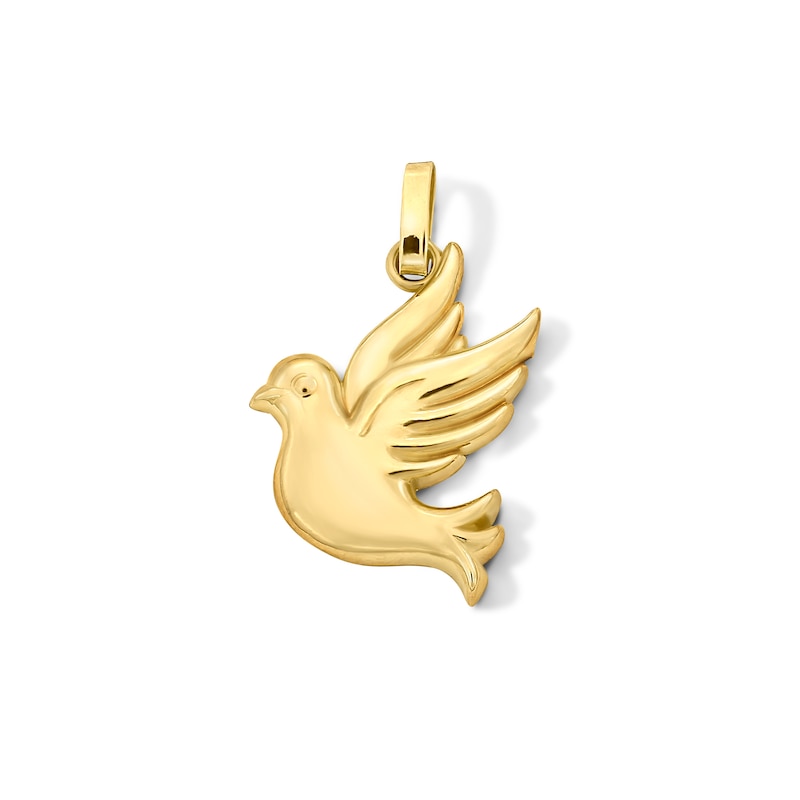 Dove Necklace Charm in Solid 10K Gold