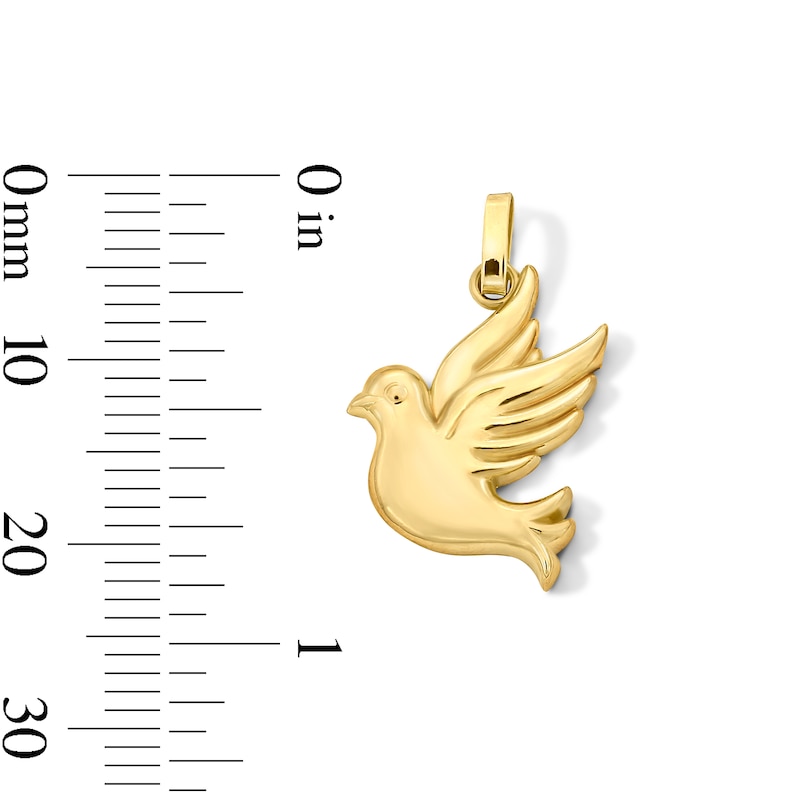 Dove Necklace Charm in Solid 10K Gold
