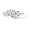 Thumbnail Image 1 of 0.50 CT. T.W. Diamond Three-Stone Bypass Engagement Ring in 14K White Gold