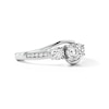 Thumbnail Image 4 of 0.50 CT. T.W. Diamond Three-Stone Bypass Engagement Ring in 14K White Gold
