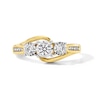 Thumbnail Image 1 of 0.50 CT. T.W. Diamond Three-Stone Bypass Engagement Ring in 14K Gold
