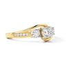 Thumbnail Image 4 of 0.50 CT. T.W. Diamond Three-Stone Bypass Engagement Ring in 14K Gold