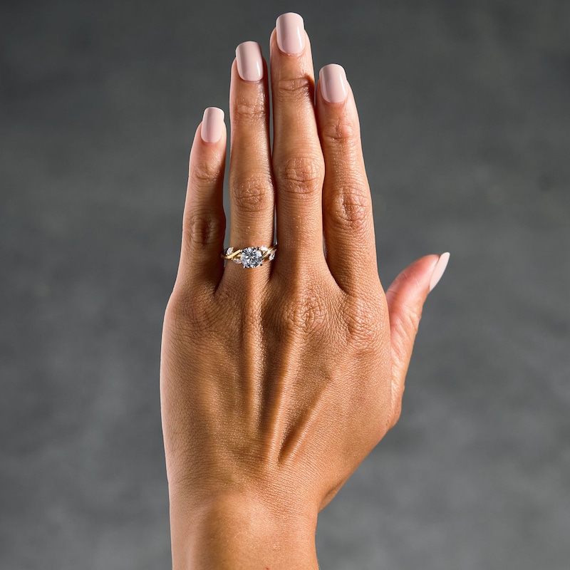 1.60 CT. T.W. Certified Lab-Grown Diamond Vine Bypass Engagement Ring in 14K Gold (F/VS2)