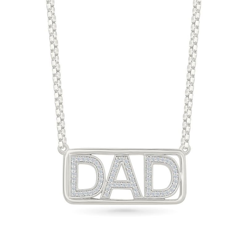 0.29 CT. T.W. Certified Lab-Grown Diamond "Dad" Necklace in Sterling Silver (I/SI2) - 22"