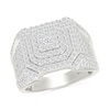 Thumbnail Image 1 of 1.95 CT. T.W. Cushion-Shaped Certifie Lab-Grown Diamond Multi-Frame Ring in Sterling Silver (I/SI2)