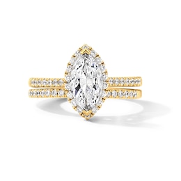 1.40 CT. T.W. Marquise-Cut Certified Lab-Grown Diamond Frame Bridal Set in 14K Gold(F/VS2)
