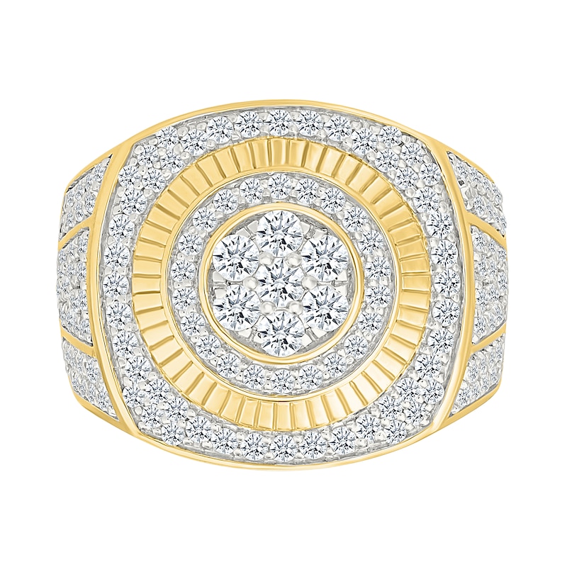 1.95 CT. T.W. Certified Lab-Grown Diamond Multi-Frame Ring in Sterling Silver with 24K Yellow Gold Vermeil (I/SI2)