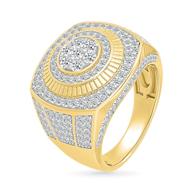 1.95 CT. T.W. Certified Lab-Grown Diamond Multi-Frame Ring in Sterling Silver with 24K Yellow Gold Vermeil (I/SI2)
