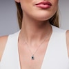 Thumbnail Image 2 of Emerald-Cut London Blue Topaz and 0.14 CT. T.W. Certified Lab-Grown Diamond Pendant in Sterling Silver (F/VS2)