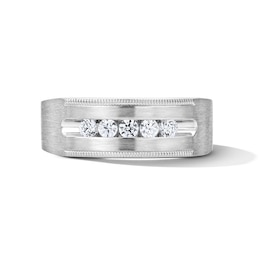 0.25 CT. T.W. Certified Lab-Grown Diamond Five-Stone Wedding Band in 10K White Gold (F/VS2)