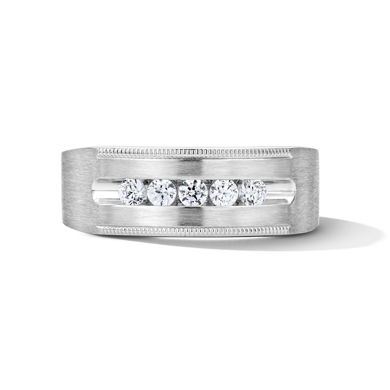 0.25 CT. T.W. Certified Lab-Grown Diamond Five-Stone Wedding Band in 10K White Gold (F/VS2)