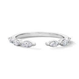 0.40 CT. T.W. Marquise-Cut Certified Lab-Grown Diamond Open Band in 14K White Gold (F/VS2)