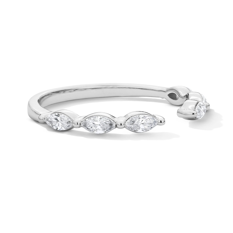 0.40 CT. T.W. Marquise-Cut Certified Lab-Grown Diamond Open Band in 14K White Gold (F/VS2)