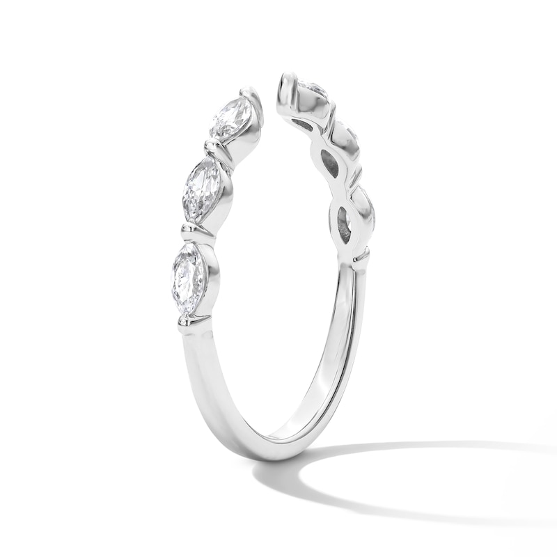 0.40 CT. T.W. Marquise-Cut Certified Lab-Grown Diamond Open Band in 14K White Gold (F/VS2)