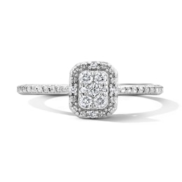 0.10 CT. T.W. Diamond Octagon-Shaped Frame Promise Ring in Sterling Silver