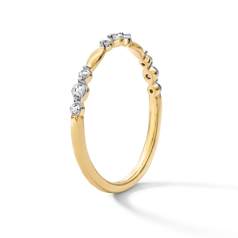 0.20 CT. T.W. Certified Lab-Grown Diamond Station Stackable Band in 14K Gold (F/VS2)