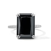 Thumbnail Image 1 of EFFY™ Collection Emerald-Cut Black Onyx and 0.04 CT. T.W. Diamond Cocktail Ring in Sterling Silver