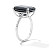 Thumbnail Image 4 of EFFY™ Collection Emerald-Cut Black Onyx and 0.04 CT. T.W. Diamond Cocktail Ring in Sterling Silver