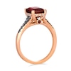 Thumbnail Image 3 of Le Vian® Emerald-Cut Garnet and 0.25 CT. T.W. Diamond Hidden Frame Ring in 14K Strawberry Gold®