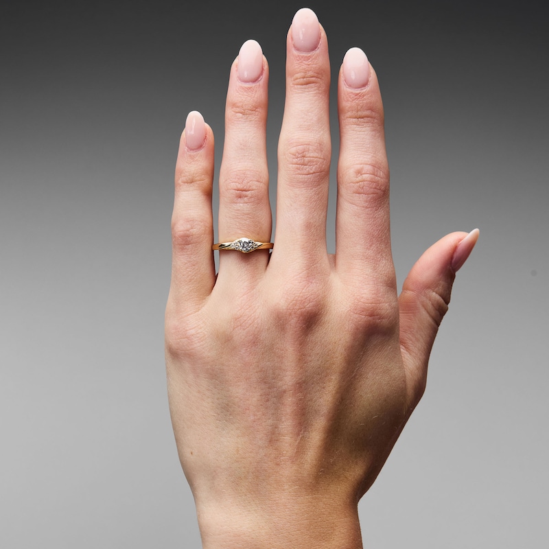 Main Image 2 of 0.40 CT. T.W. Canadian Certified Diamond Twist Bypass Engagement Ring in 14K Gold (I/I1)