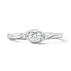Thumbnail Image 1 of 0.40 CT. T.W. Canadian Certified Diamond Twist Bypass Engagement Ring in 14K White Gold (I/I1)