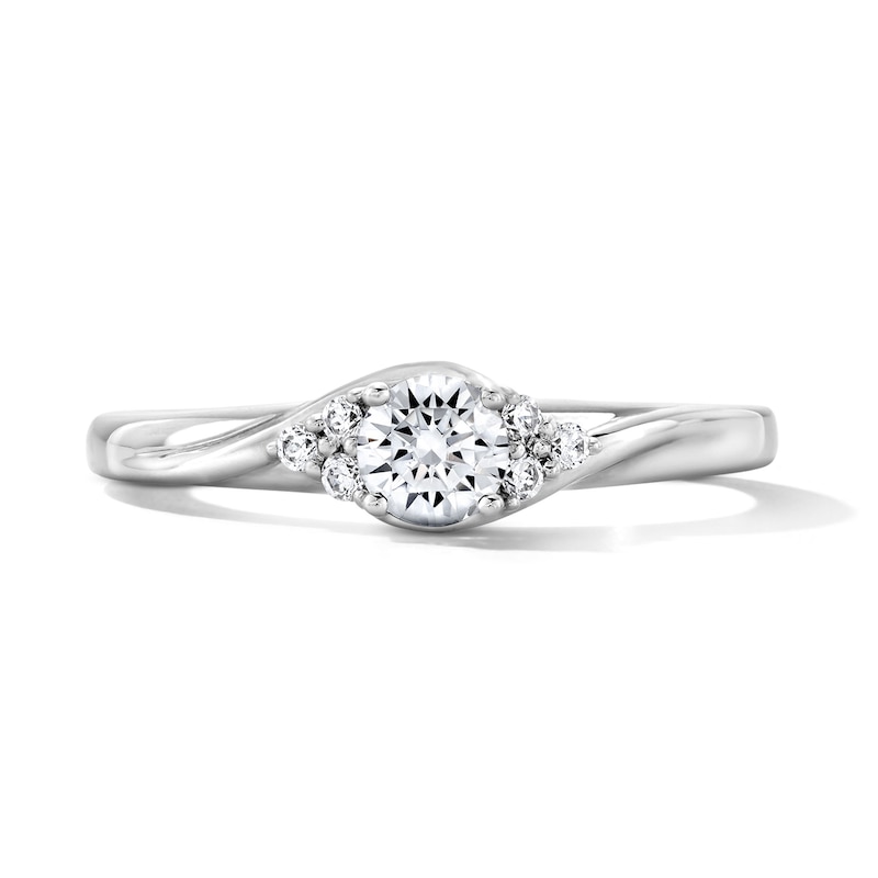 Main Image 1 of 0.40 CT. T.W. Canadian Certified Diamond Twist Bypass Engagement Ring in 14K White Gold (I/I1)
