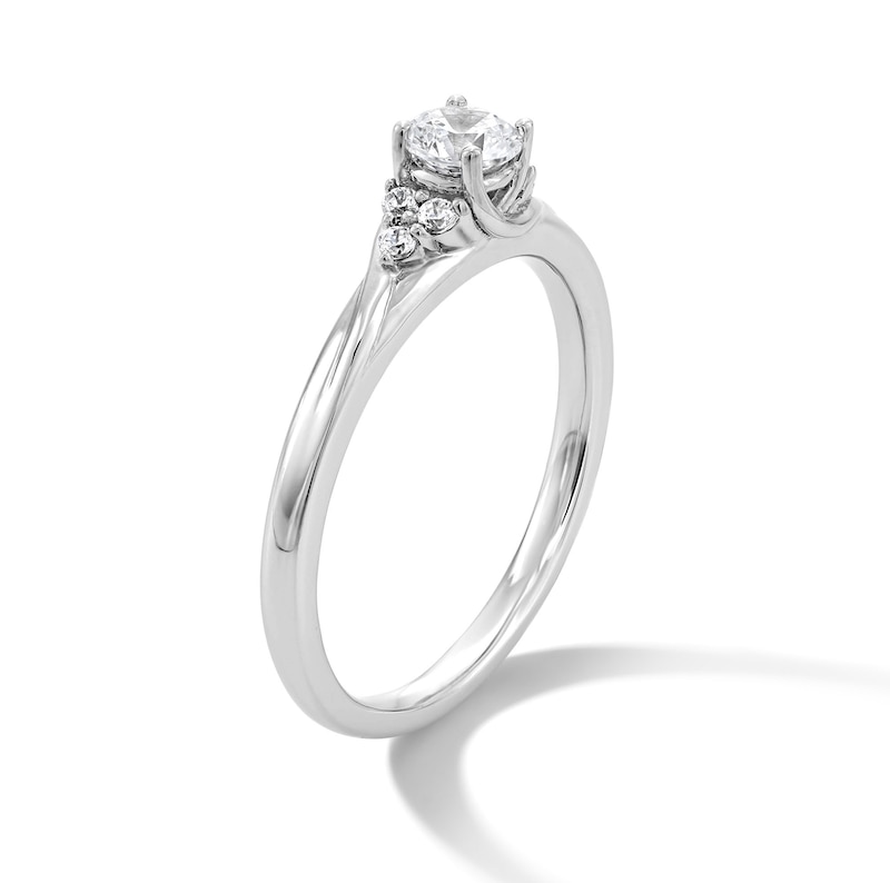 Main Image 3 of 0.40 CT. T.W. Canadian Certified Diamond Twist Bypass Engagement Ring in 14K White Gold (I/I1)