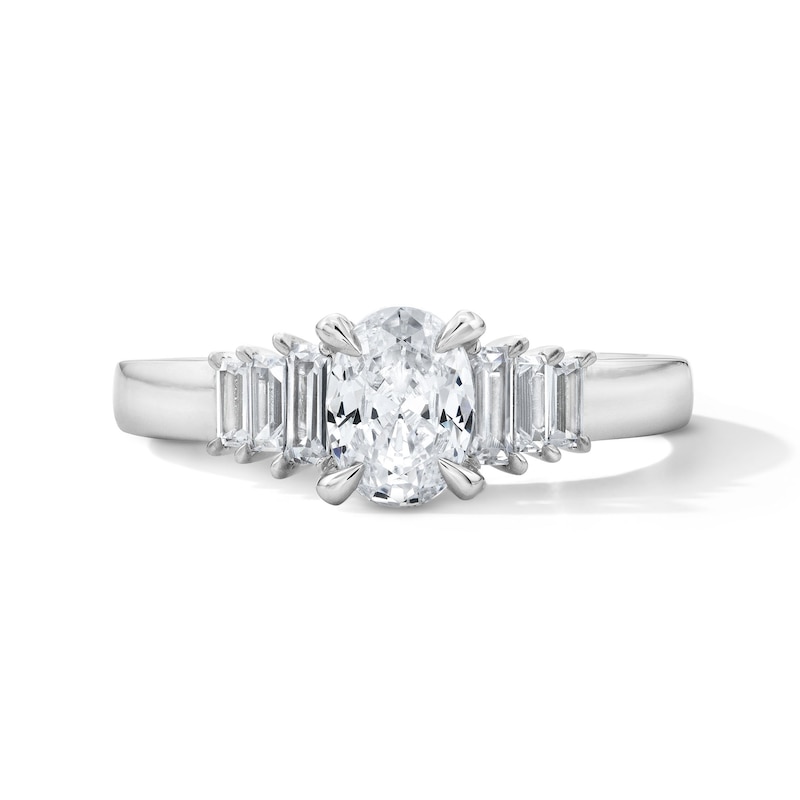 Vera Wang Love Collection Oval-Cut 1.18 CT.T.W. Diamond Multi-Stone Ring in 14K White Gold