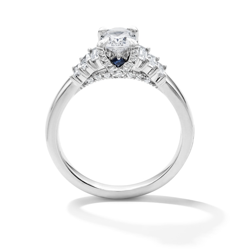 Vera Wang Love Collection Oval-Cut 1.18 CT.T.W. Diamond Multi-Stone Ring in 14K White Gold