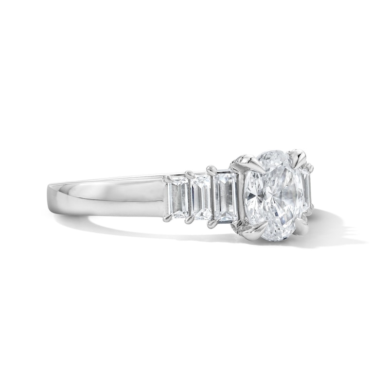 Vera Wang Love Collection Oval-Cut 1.18 CT.T.W. Diamond Multi-Stone Ring in 14K White Gold