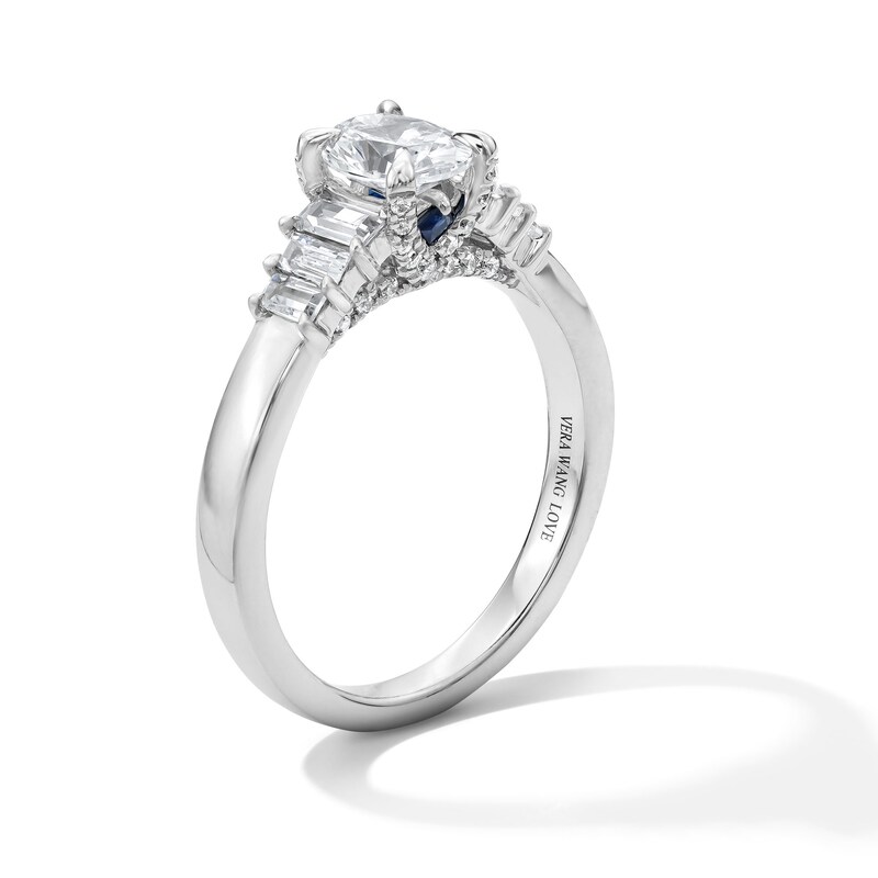 Vera Wang Love Collection Oval-Cut 1.18 CT.T.W. Diamond Multi-Stone Ring in 14K White Gold