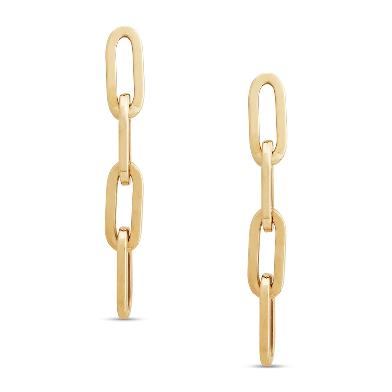 Chain Link Dangle Earrings in Solid 10K Gold