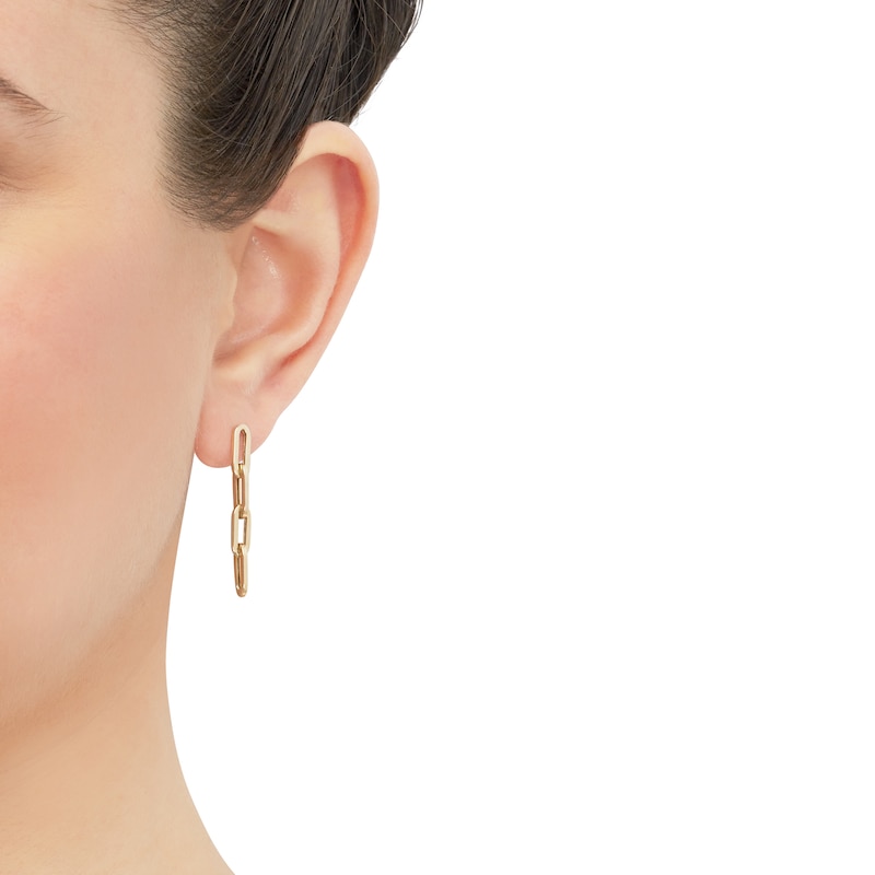 Chain Link Dangle Earrings in Solid 10K Gold