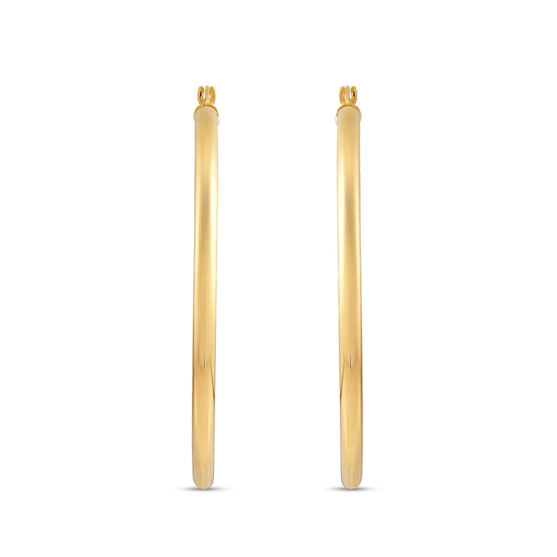 50.0mm Tube Hoop Earrings in Hollow 14K Gold