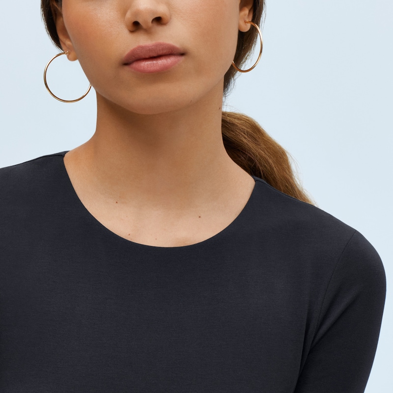 40.0mm Tube Hoop Earrings in Hollow 14K Gold