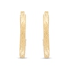 Thumbnail Image 1 of 27.4mm Diamond-Cut Square Tube Hoop Earrings in Hollow 10K Gold