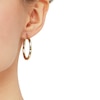 Thumbnail Image 2 of 30.0mm Diamond-Cut Square Tube Hoop Earrings in Hollow 10K Gold