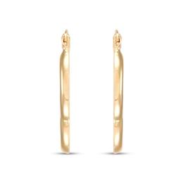 Diamond-Cut Heart Hoop Earrings in Hollow 14K Gold