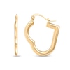 Thumbnail Image 3 of Diamond-Cut Heart Hoop Earrings in Hollow 14K Gold
