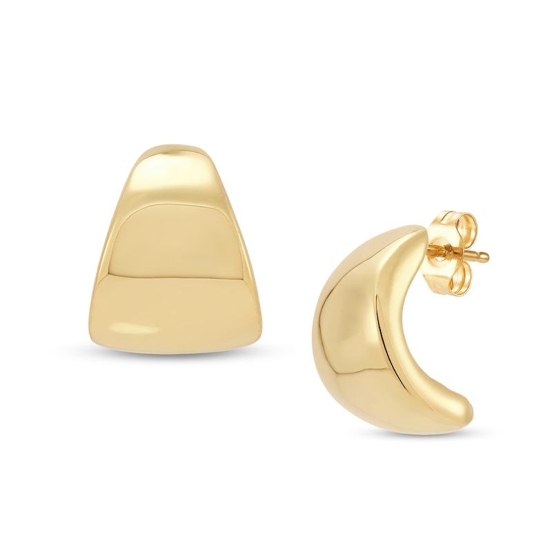 Graduated J-Hoop Earrings in Solid 10K Gold