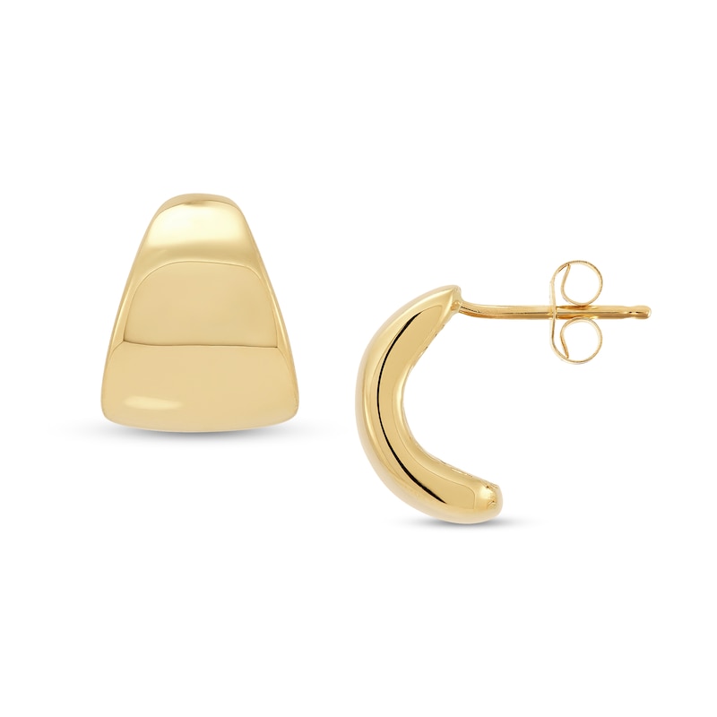 Graduated J-Hoop Earrings in Solid 10K Gold