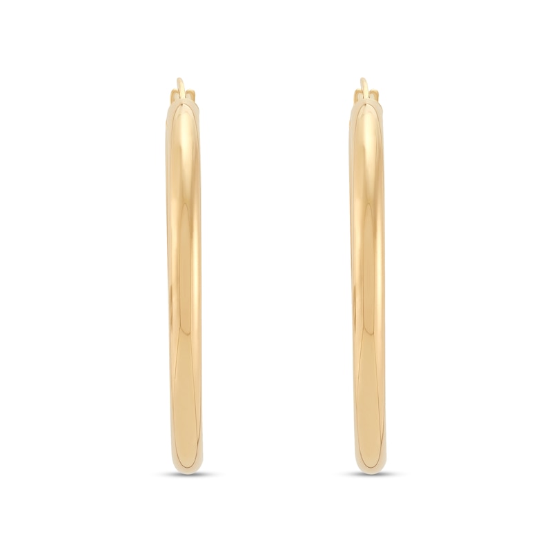 35.0mm Tube Hoop Earrings in Hollow 14K Gold