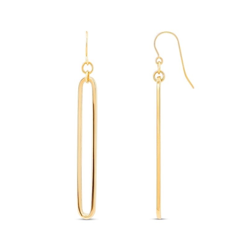 Oval Link Dangle Earrings in Hollow 14K Gold