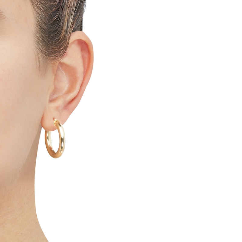 25.0mm Hoop Earrings in Hollow 14K Gold